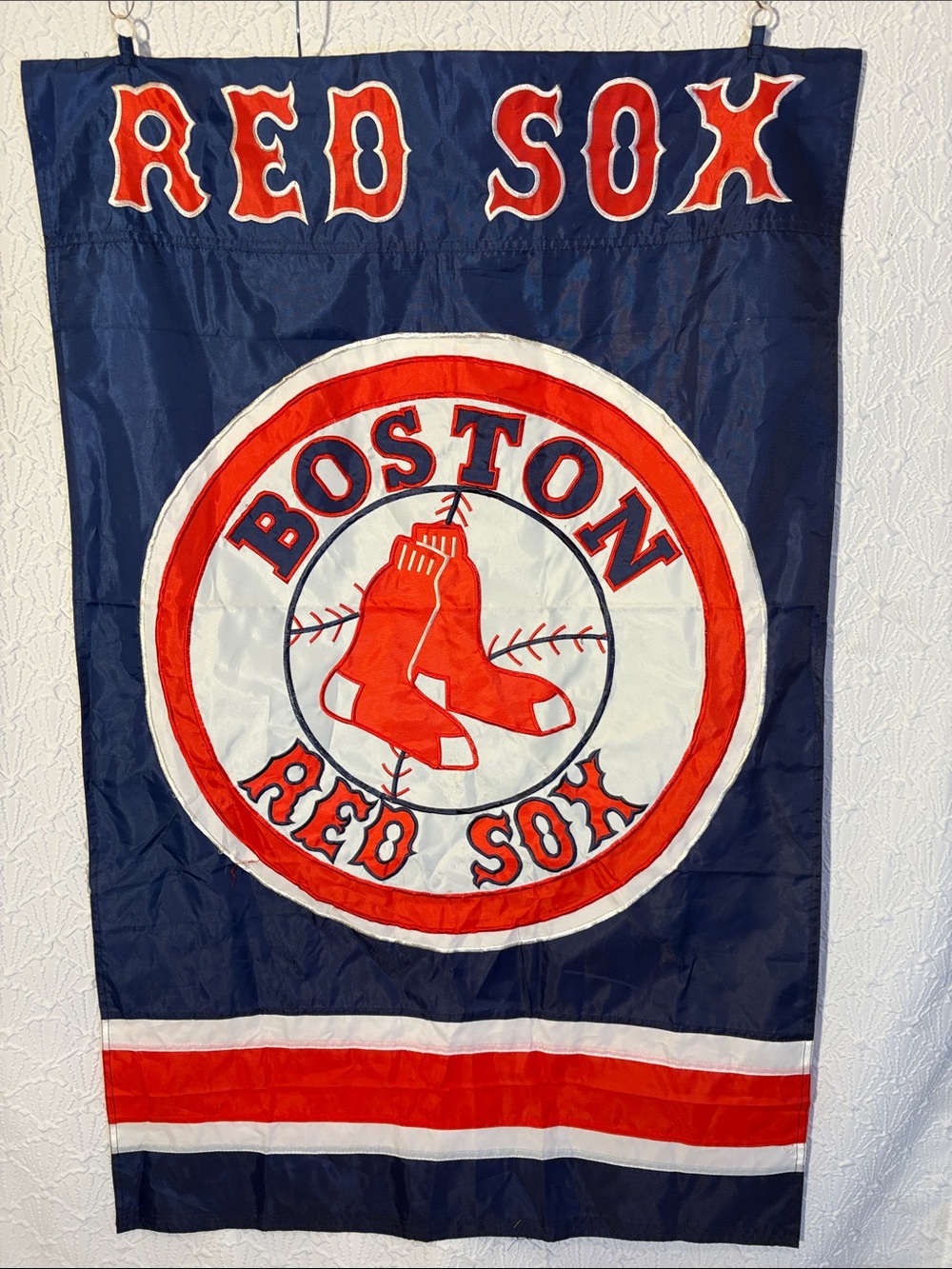 Boston Red Sox Navy and Red Wall Banner Double sided embroidered vibrant colors